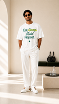 Unisex Oversized Padel Club Graphic T-Shirt – White