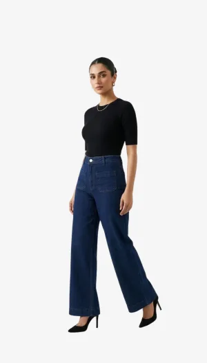Ladies MOIS Wide Leg Jeans