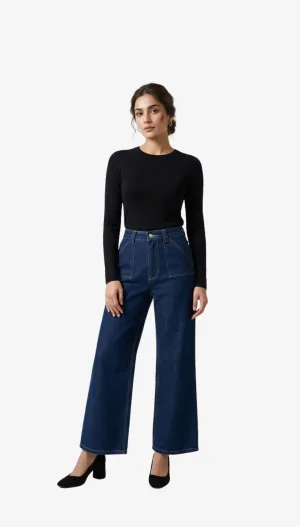 Ladies BONNIE Wide Leg Jeans